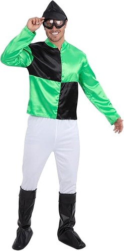 Mens jockey costume green - jockey,