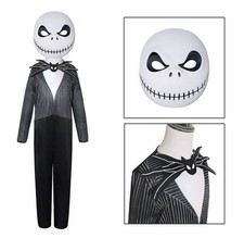 Halloween Jack Skellington Costume Fancy Dress Kids Boys Party Coaplay Outfit~