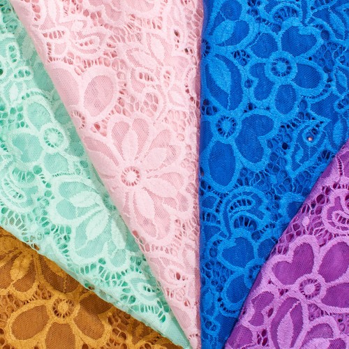 Stretch lace fabric floral - stretch,