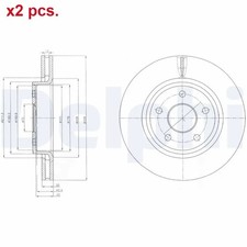 X2 PCS FRONT BRAKE DISC ROTORS