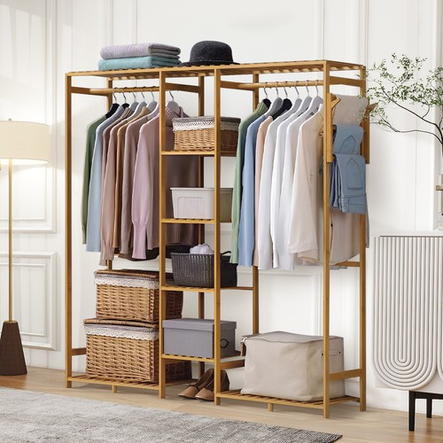 Wooden clothes rail coat - clothes,