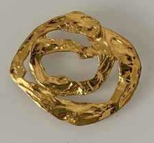 Yves Saint Laurent Vintage Arty Brooch Gold Plate