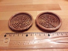 1 Pair Vent Grille Plastic Brown - Vintage Caravan Diameter Approx 6.7cm