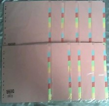 10 Part Subject Filing File Dividers A4 Multi Punched Coloured  10 Packs