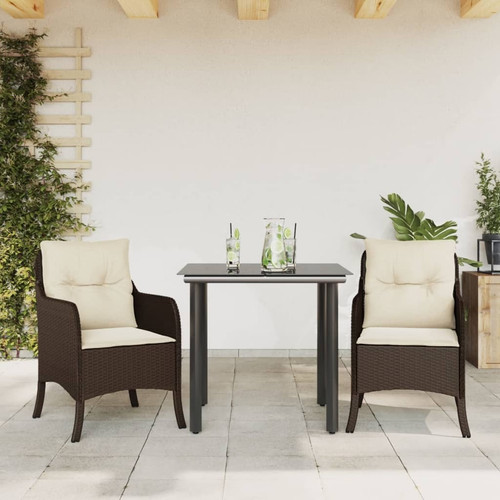 Garden dining set brown - brown, pe