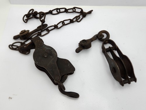 Vintage antique block tackle - block,