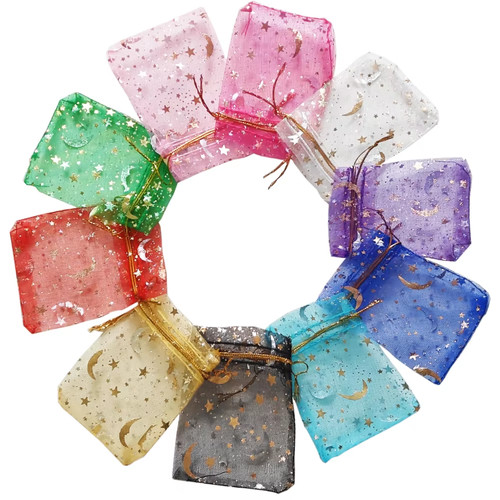 100pcs moon star organza - 25/50/100pcs,