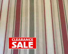 Laura Ashley Awning Stripe Raspberry Lichen Curtain Fabric SOLD PER METRE