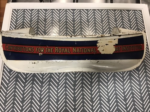 Vintage rnli metal boat - metal,