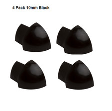 External Corner Piece for Genesis Tile Trim 10mm Black 4/Pack ETR108