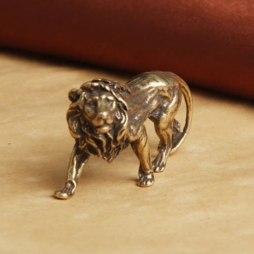 Vintage brass lion - brass,