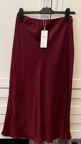 Bnwt wine satin skirt size - wine, 10