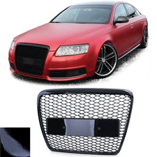 Honeycomb Sport Grille Without Emblem Gloss Black For Audi A6 C6 4F 08-11