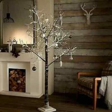 Christmas 5ft Twig Tree Snow Effect Pre-Lit LED Garden Outdoor Large Decoration