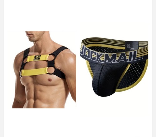 Men jockmail yellow - jockmail, harness
