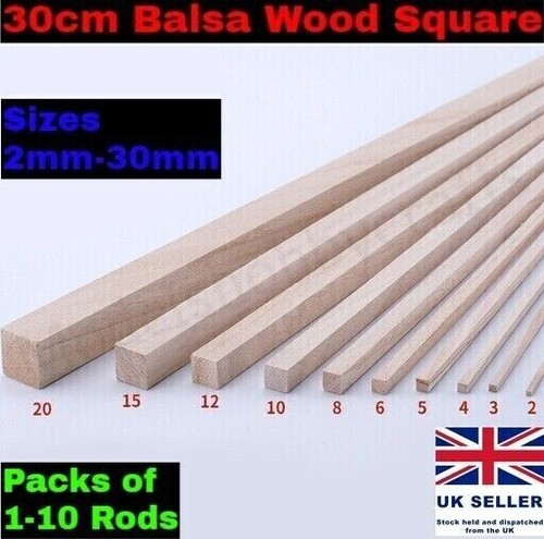 30cm wooden square rod bar - 30cm,
