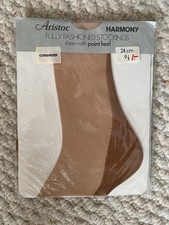 RARE ARISTOC HARMONY POINT FULLY FASHIONED STOCKINGS Corriander Size 9