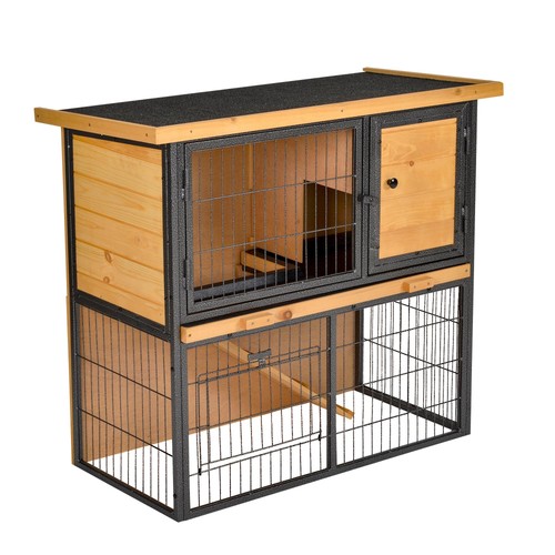 Double rabbit hutch - double, outdoor