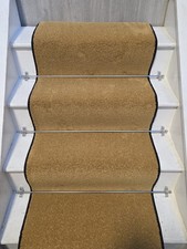 Stair Carpet Runner 7m / 14 Steps - 61cm Wide - Musturd / Gold - Medium Pile
