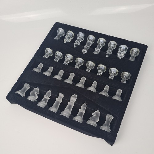 Glass chess set frosted - glass,