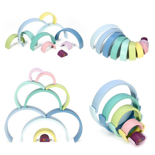 Vinsani wooden rainbow stacker - rainbow,