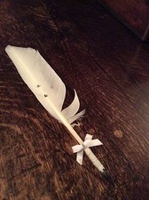 REAL FEATHER WEDDING QUILL PEN
