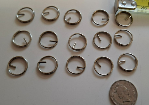 14mm metal silver split rings - metal,