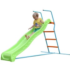 Children's Large Freestanding Wavy Garden Slide 1.85m Long with 1.4m Tall Steps