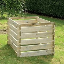 Wooden Compost Bin - Medium and Large Composters - Slatted Pressure Treated Wood