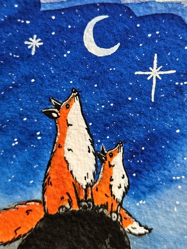 Fox mother baby - fox, baby,