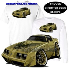 Pontiac Firebird Trans Am Gold TA Model DigiRods / Koolart Cartoon Car T Shirt
