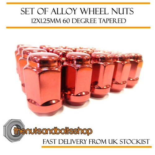 Red alloy wheel - wheel, nuts
