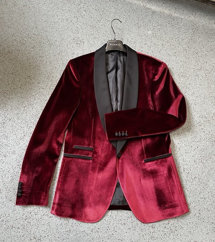 Men burgundy velvet - burgundy,