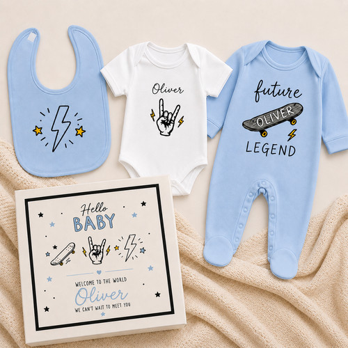 Personalised baby boy gift set - gift,