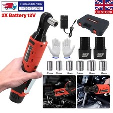 3/8 " 90 Angle Wrench Set 12V Electric Cordless Right Ratchet With 2 Battery