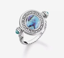 Thomas Sabo 925 Silver Rotatable Ring mother-of-pearl Size L(50) New! RRP £225