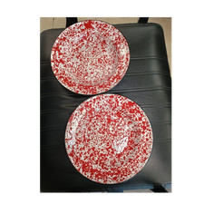 Vintage enamel ware red and - enamel,