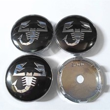 4 pcs Fiat Abarth Alloy Wheel Center Cap Hub Centre Caps New 60mm Black Silver