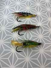 Vintage Salmon Flys X3 - Size 2/0 - Excellent Condition - Look Great Framed