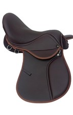 Brown Synthetic pony horse saddle size 14 inch plain seat premium Quality