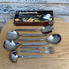 Vintage 7 x Floral Kitchen Serving Utensils Rostfrei Edelstahl Stainless 18/8