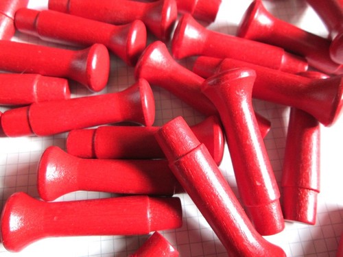 Red painted wooden shaker - red,