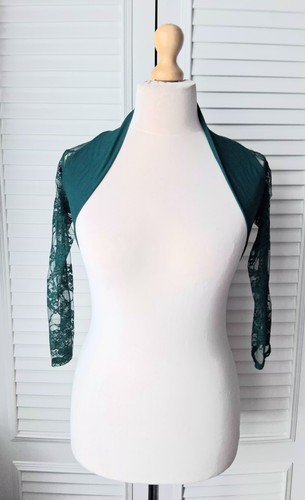 Green lace bolero shrug - green,