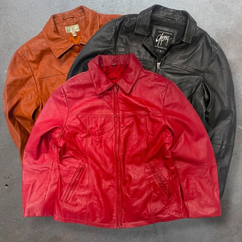 Ladies y2k leather jacket - leather,