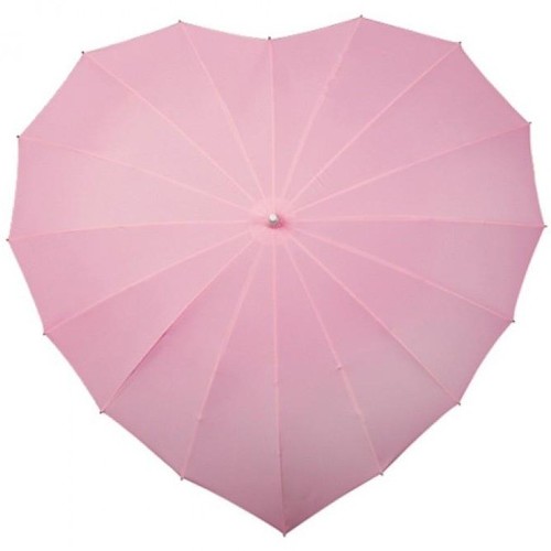 Heart umbrella pale - heart, pink