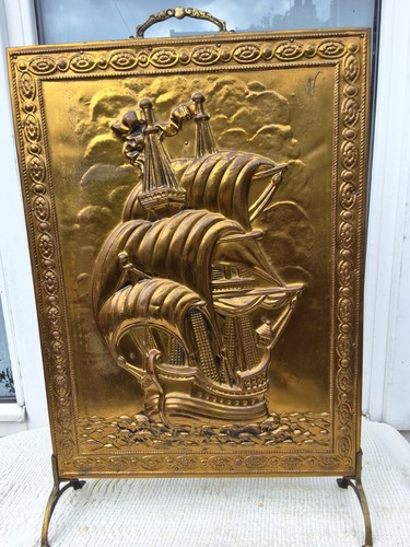Vintage embossed brass sailing - vintage,