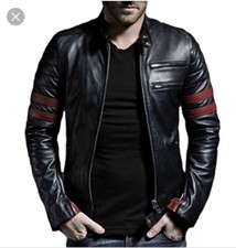 Mans Mens REAL LEATHER BIKER