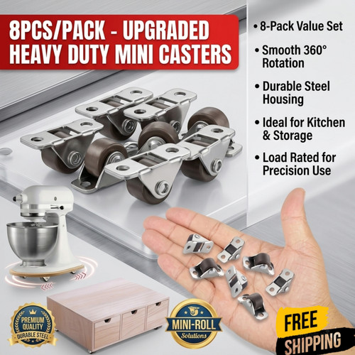 Fixed caster wheels - 8x,