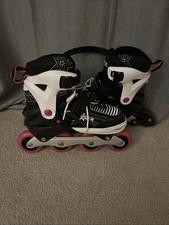 SFR Abec 7 Inline Roller Skates Uk Size 3-6 Adjustable Pink White Black £18.00