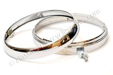Headlamp Rim Set, Lucas 7", Chrome, Inner, Outer, Clip, 553267, 553248